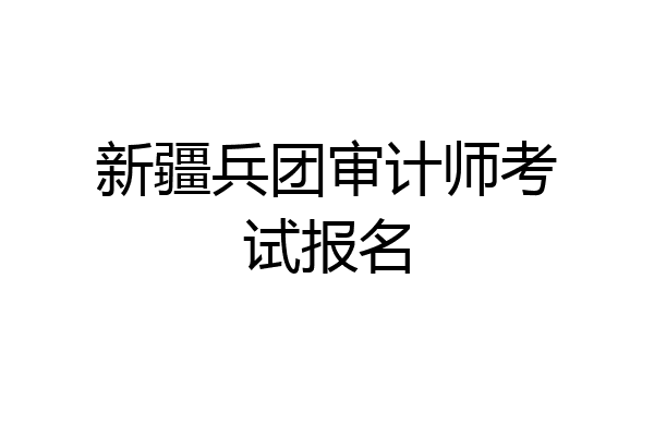 新疆兵团审计师考试报名