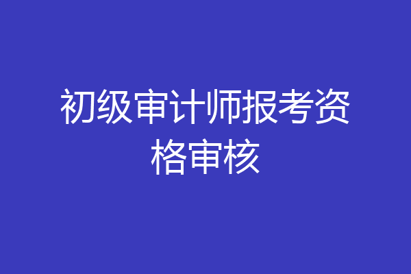 初级审计师报考资格审核