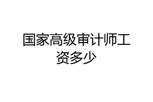 国家高级审计师工资多少