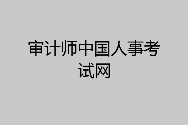 审计师中国人事考试网