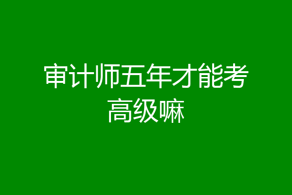 审计师五年才能考高级嘛