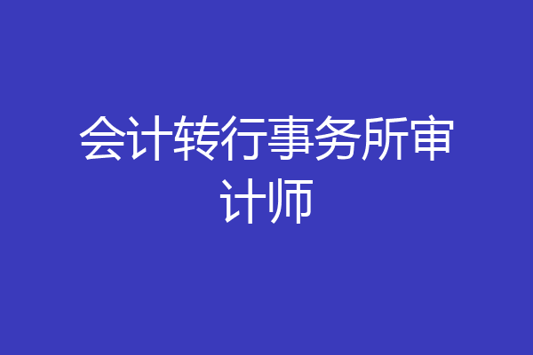 会计转行事务所审计师