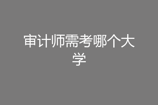 审计师需考哪个大学