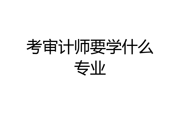 考审计师要学什么专业