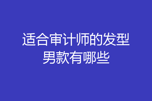 适合审计师的发型男款有哪些