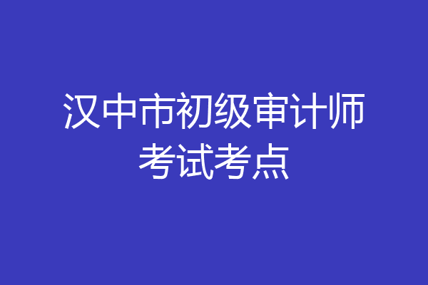 汉中市初级审计师考试考点