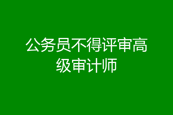 公务员不得评审高级审计师