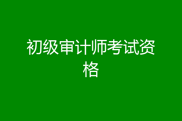 初级审计师考试资格