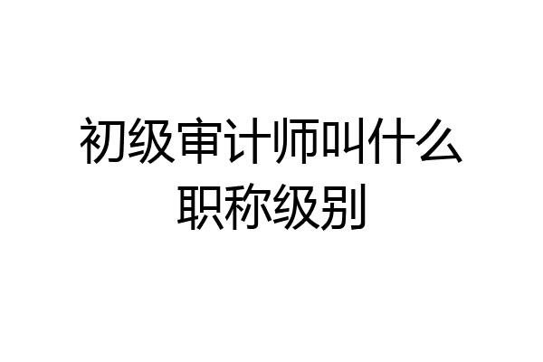 初级审计师叫什么职称级别