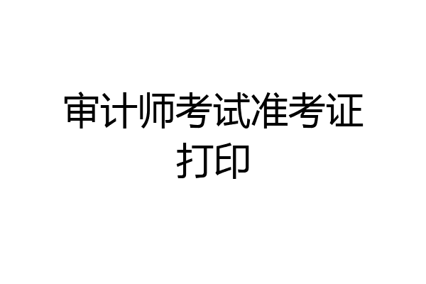 审计师考试准考证打印
