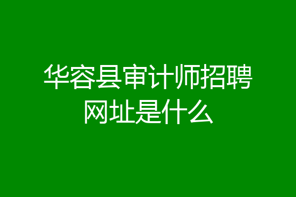 华容县审计师招聘网址是什么