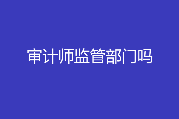 审计师监管部门吗