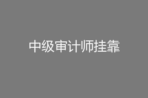 中级审计师挂靠