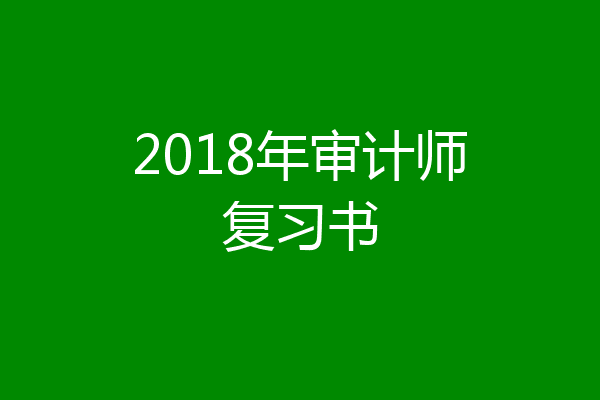 2018年审计师复习书