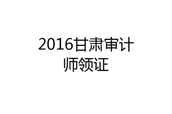 2016甘肃审计师领证