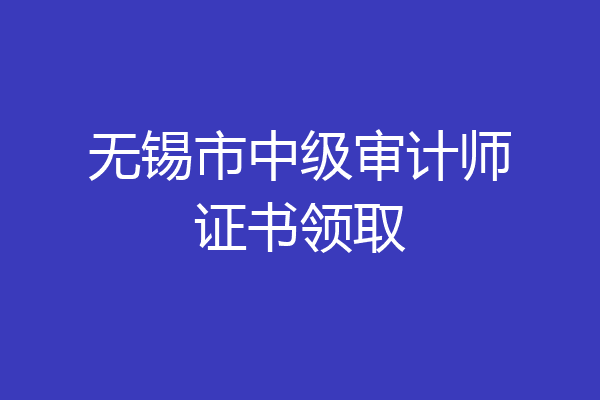 无锡市中级审计师证书领取