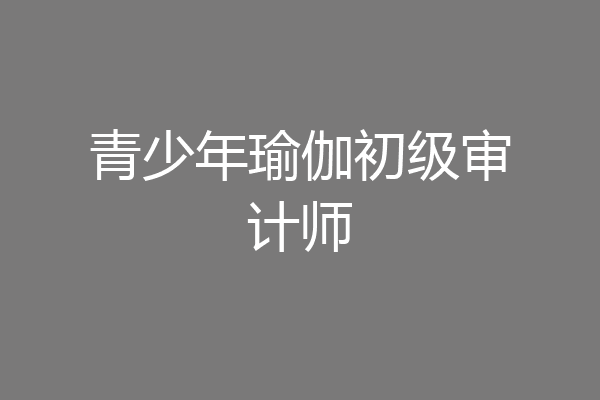 青少年瑜伽初级审计师
