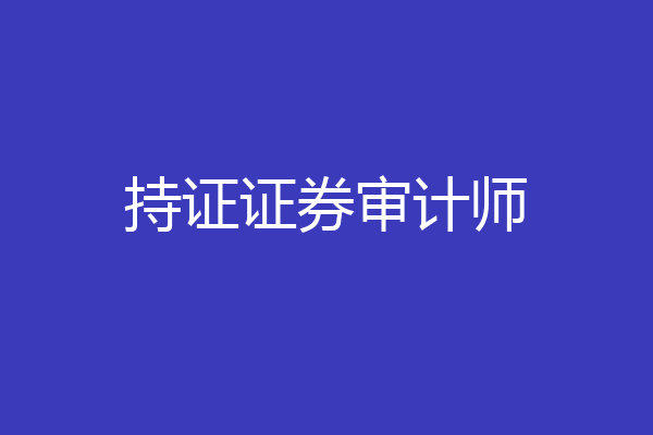 持证证券审计师
