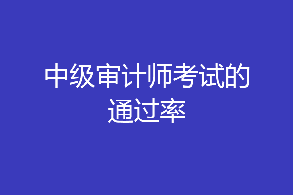 中级审计师考试的通过率