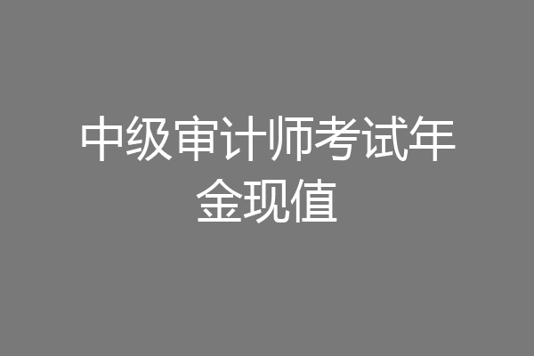 中级审计师考试年金现值