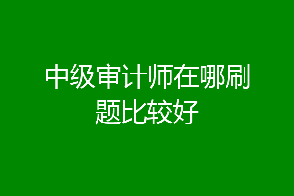 中级审计师在哪刷题比较好