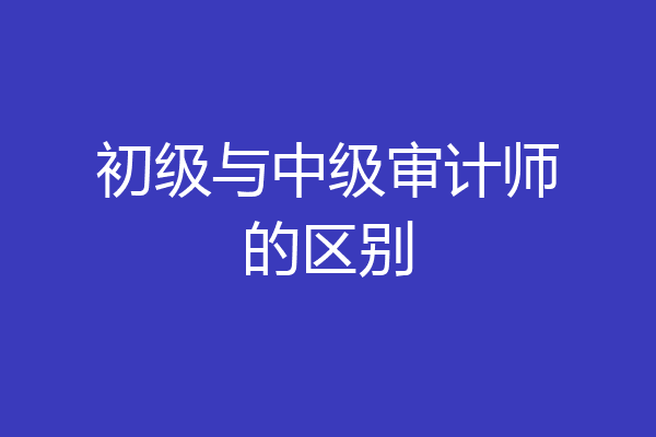 初级与中级审计师的区别