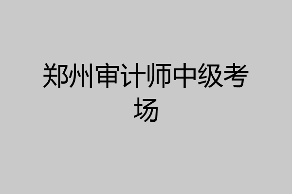 郑州审计师中级考场