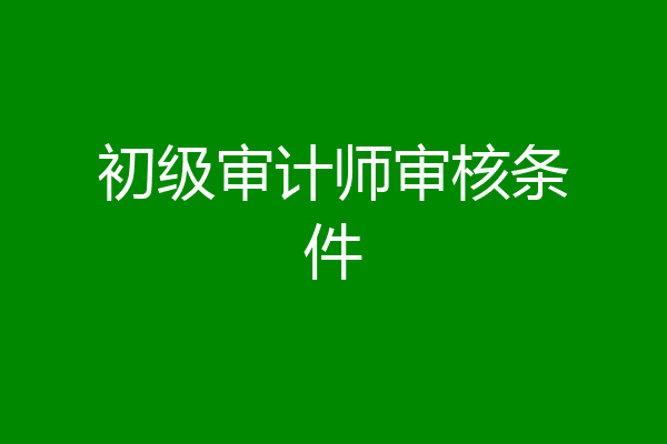 初级审计师审核条件