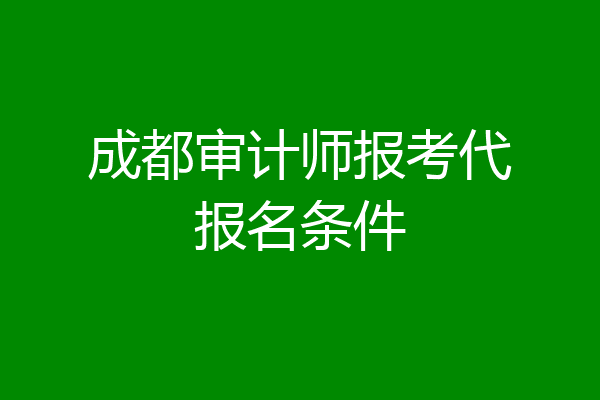 成都审计师报考代报名条件