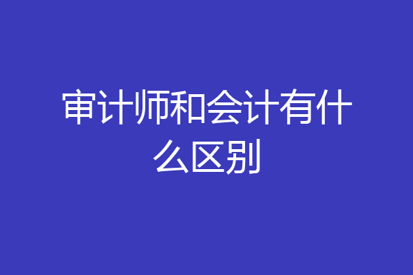 审计师和会计有什么区别