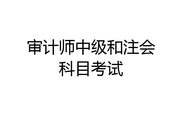 审计师中级和注会科目考试