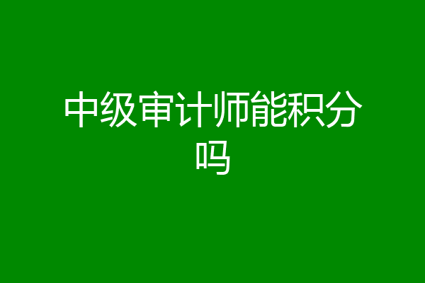 中级审计师能积分吗