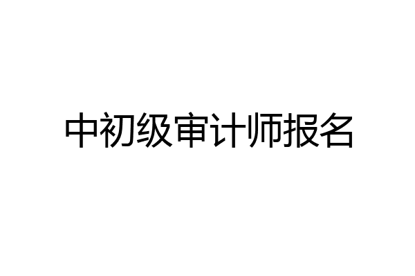 中初级审计师报名