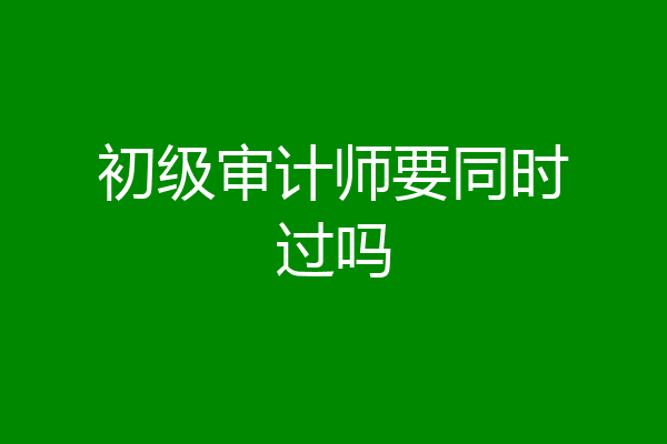 初级审计师要同时过吗