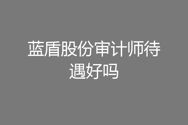 蓝盾股份审计师待遇好吗