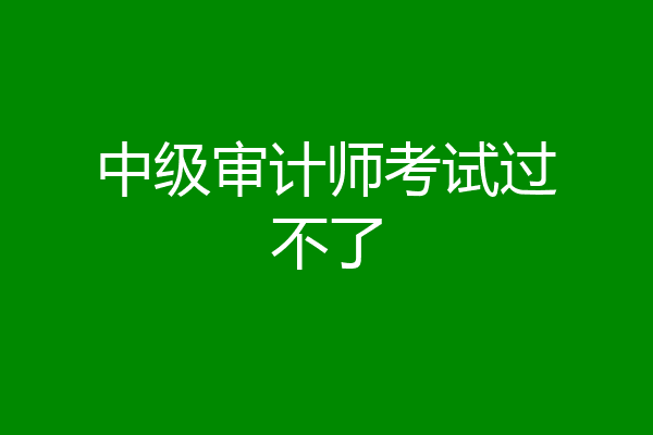 中级审计师考试过不了