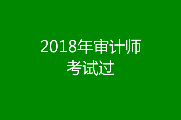 2018年审计师考试过