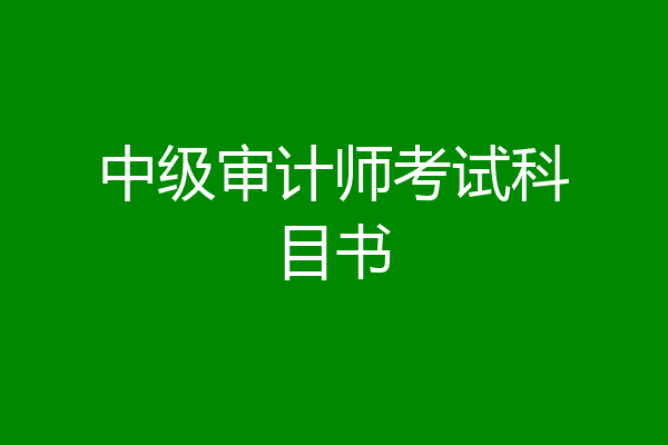 中级审计师考试科目书