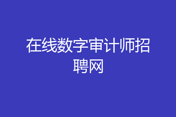 在线数字审计师招聘网