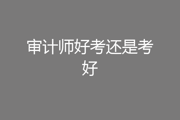 审计师好考还是考好
