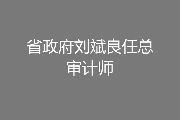 省政府刘斌良任总审计师