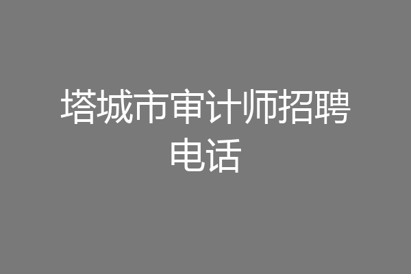 塔城市审计师招聘电话