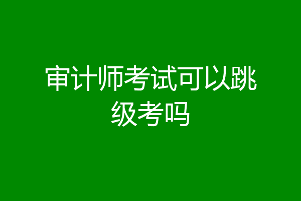 审计师考试可以跳级考吗