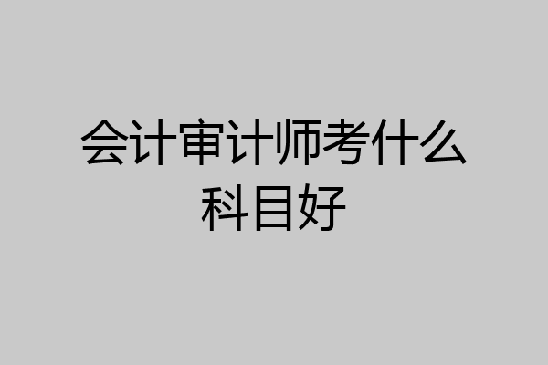 会计审计师考什么科目好