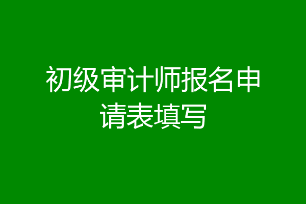 初级审计师报名申请表填写