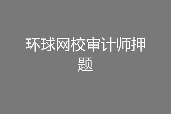 环球网校审计师押题