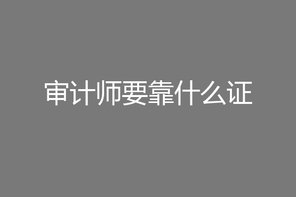审计师要靠什么证