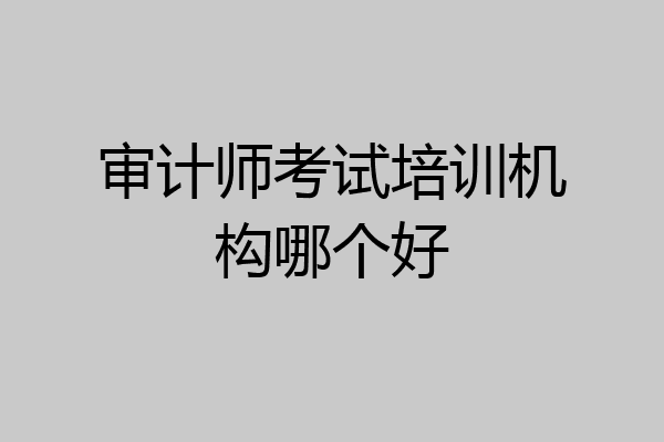审计师考试培训机构哪个好