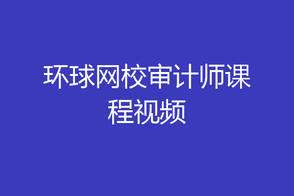 环球网校审计师课程视频