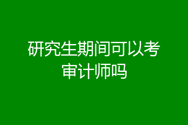 研究生期间可以考审计师吗